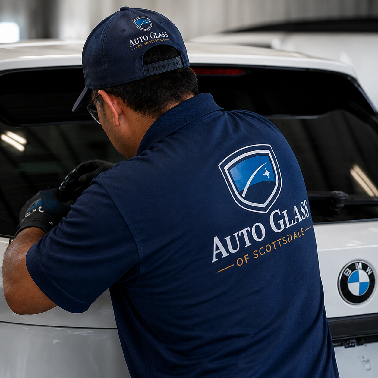 Auto Glass of Scottsdale technician installing door glass