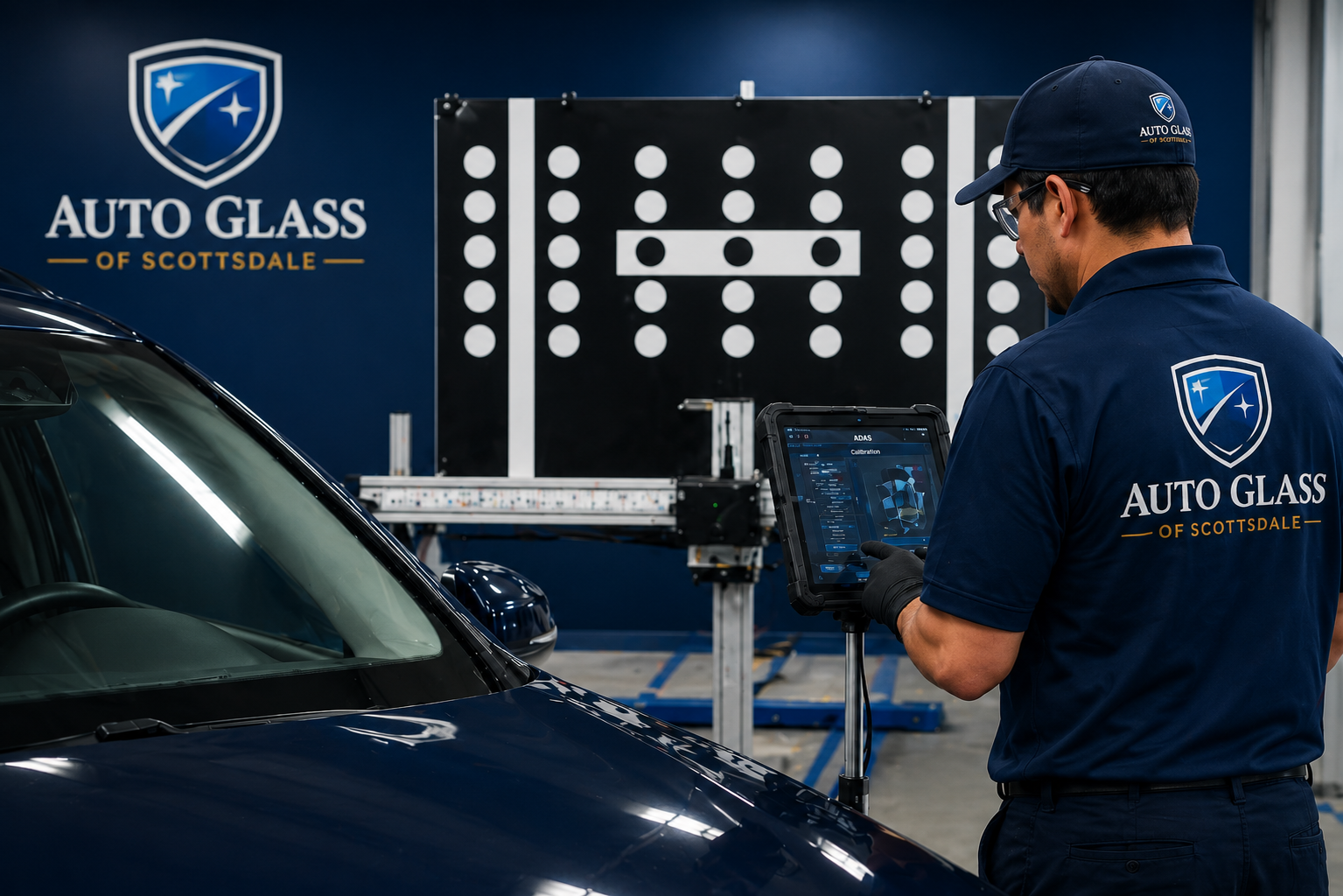 Two Auto Glass of Scottsdale technicians installing a windshield