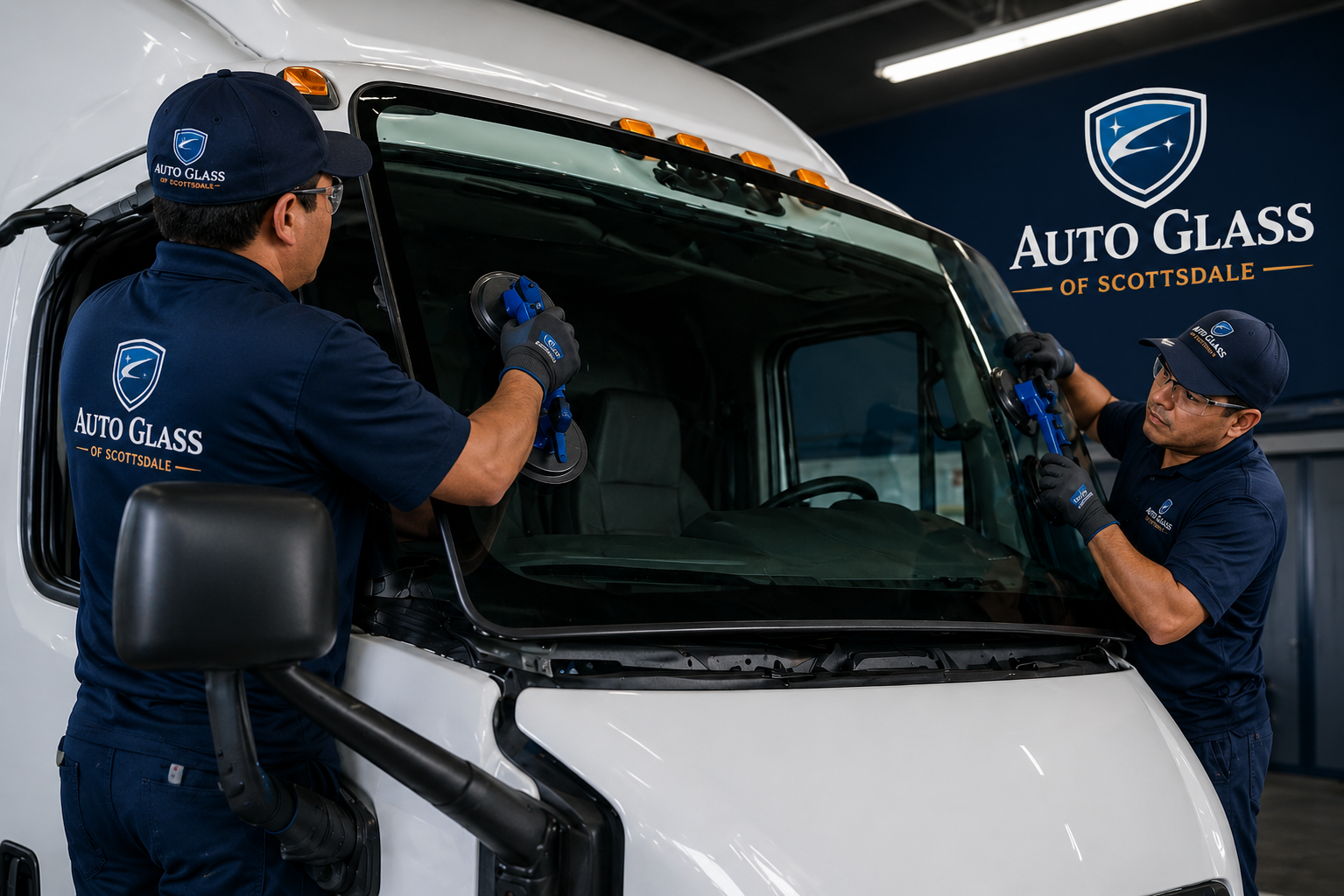 Auto Glass of Scottsdale technician working on a BMW
